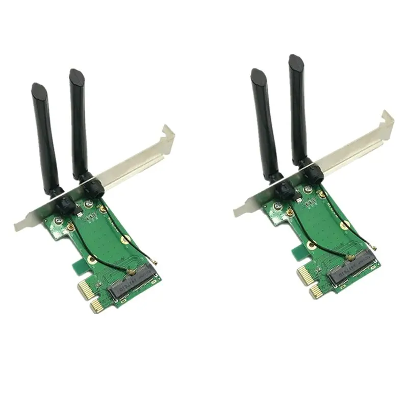 

A29F-For PC Wireless Card Wifi Mini PCI-E Express To PCI-E Adapter With 2 Antenna External