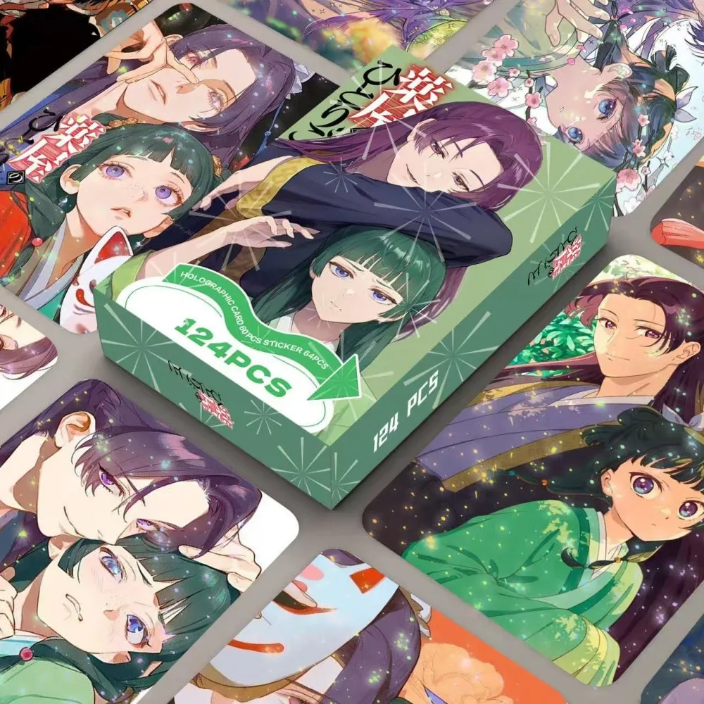 124PCS laser card pharmacy girl double-sided high-definition photo card LOMO card anime peripheral collection card stickers