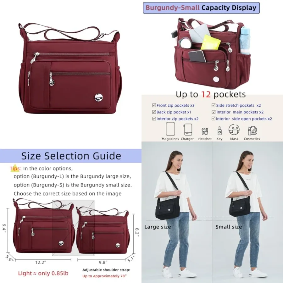 

Women Shoulder Handbag Roomy Multiple Pockets Bag Ladies Crossbody Purse Fashion Tote Top Handle Satchel