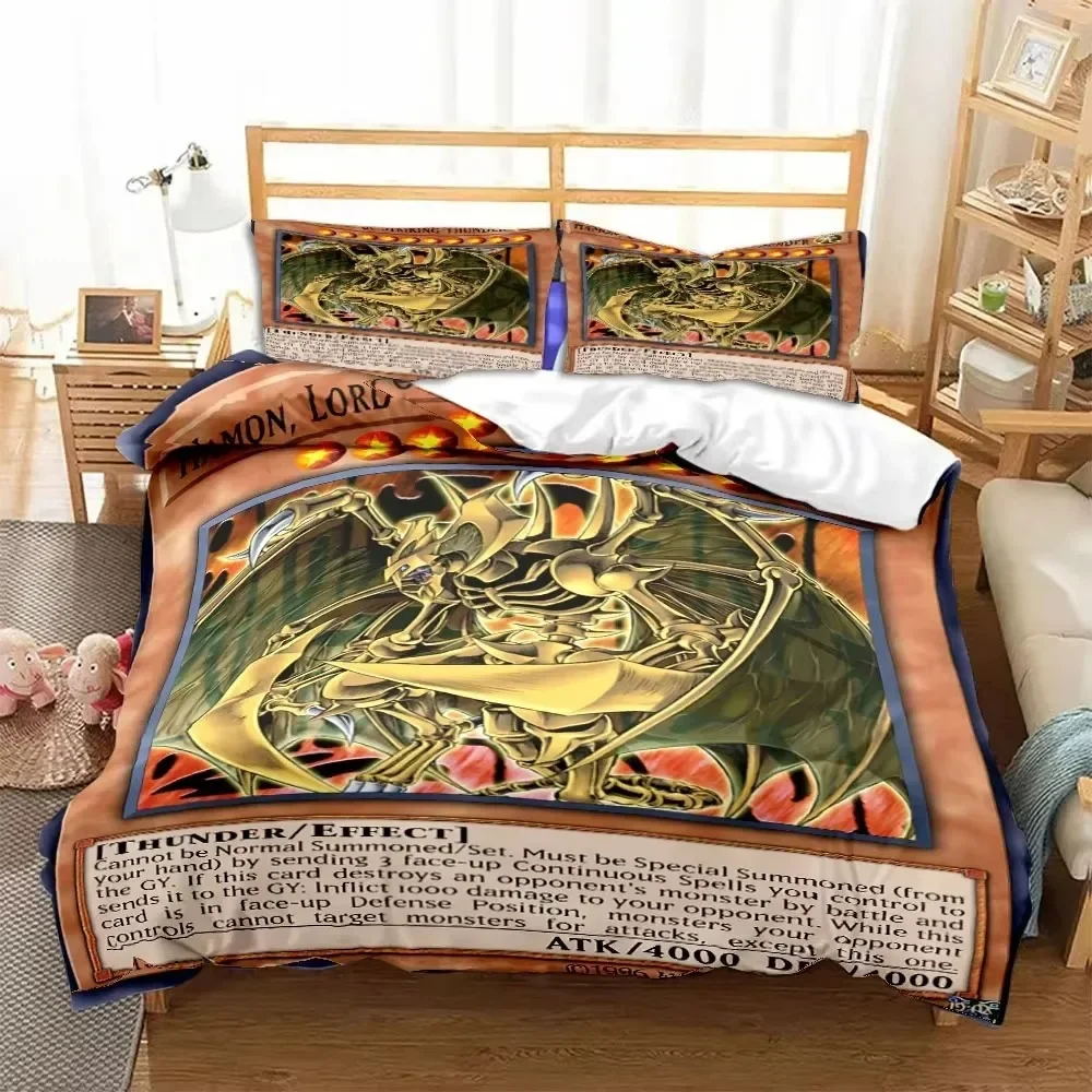 Anime Yu Gi Oh Card 3D Bedding Set Duvet Cover Pillowcases Single Twin Full Queen King Size Home Decor Quilt Boys Gift