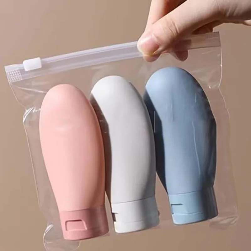 3/4Pcs 30/60/100ml Soft Silicone Refillable Bottles Set Lotion Shampoo Squeeze Tube Travel Container Empty Bottle Beauty Makeup