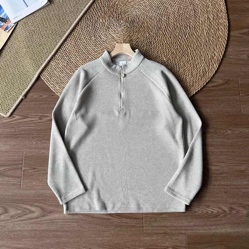 Outdoor Pullover, Men, Fishing, Leisure, Versatile, Cycling, for Sports, for Traveling, for Commuting, Half-zip Round-neck Coat