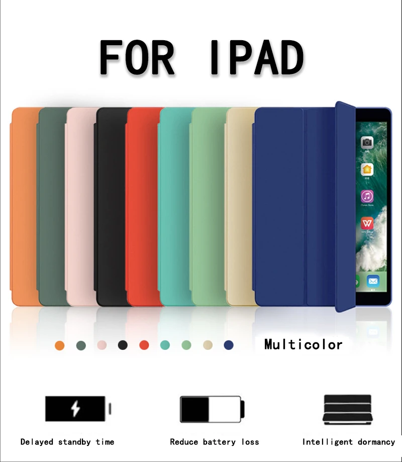 mini 6 3-Trifold Stand Auto Sleep Smart Cover for iPad Mini 1 2 3 4 Funda For iPad Mini 5 2019 Case mini Soft Back Cover +pen