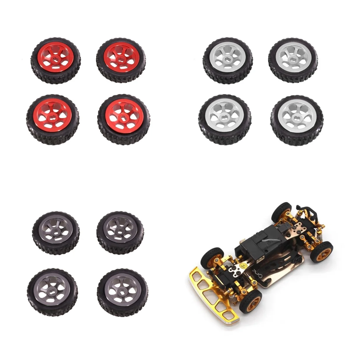 

Weili 1:28 Mosquito Car K969 K979 K989 P929 AWD IW04M Нескользящая ступица колеса автомобиля с дистанционным управлением