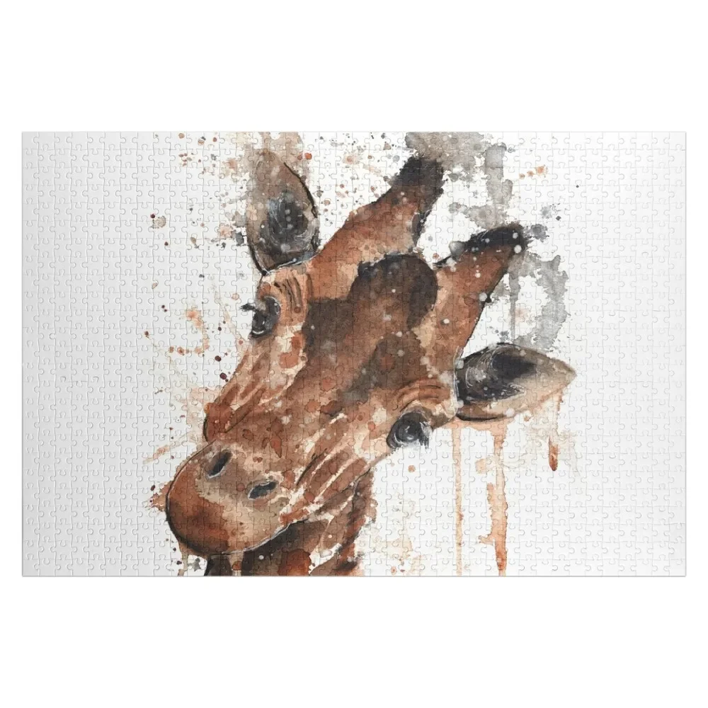 

Giraffe- Watercolor Wildlife Jigsaw Puzzle Wood Adults Personalised Baby Wooden Puzzle