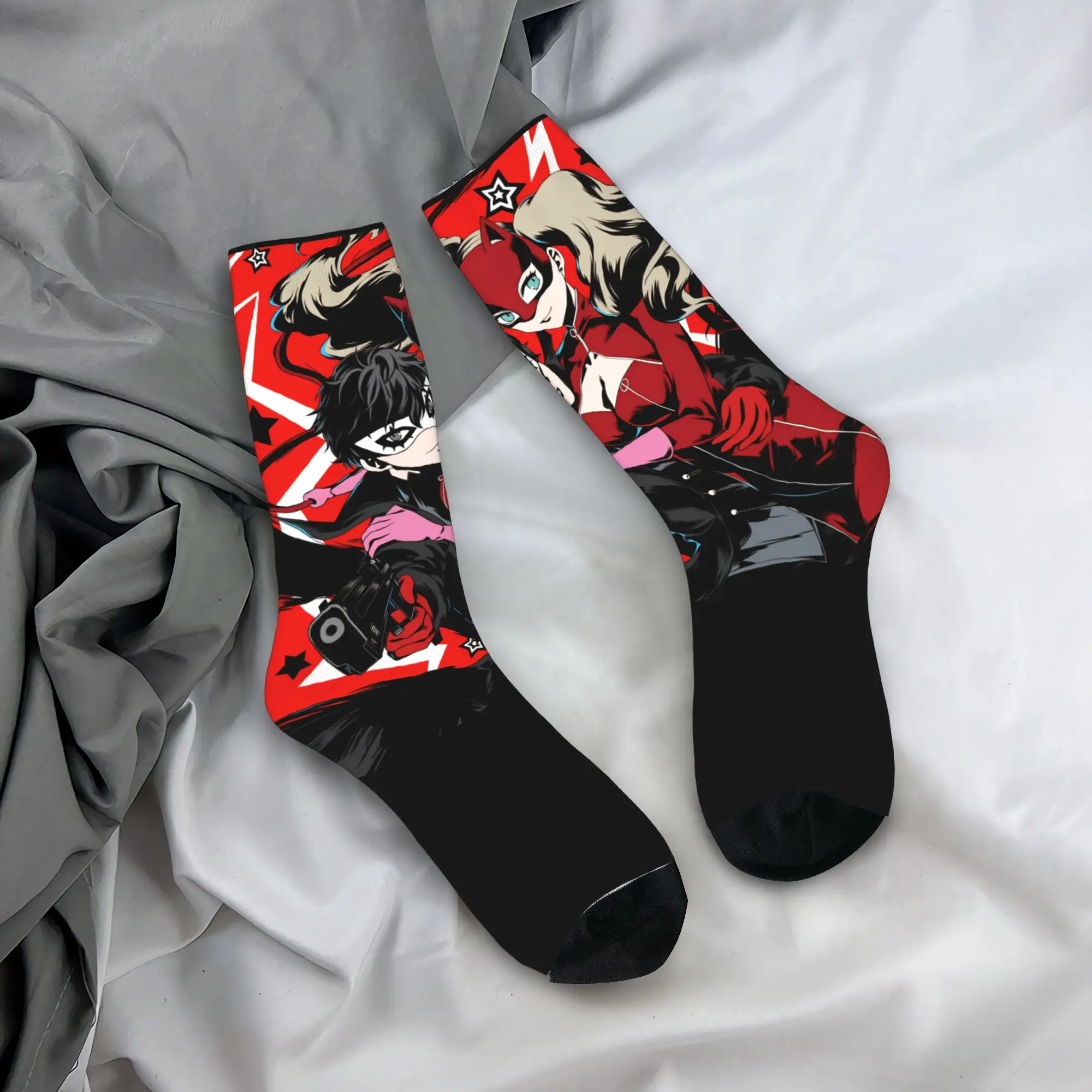 

Anime P-Persona Socks Anti Slip Stockings Men Soft Skateboard Socks Autumn Vintage Custom Socks