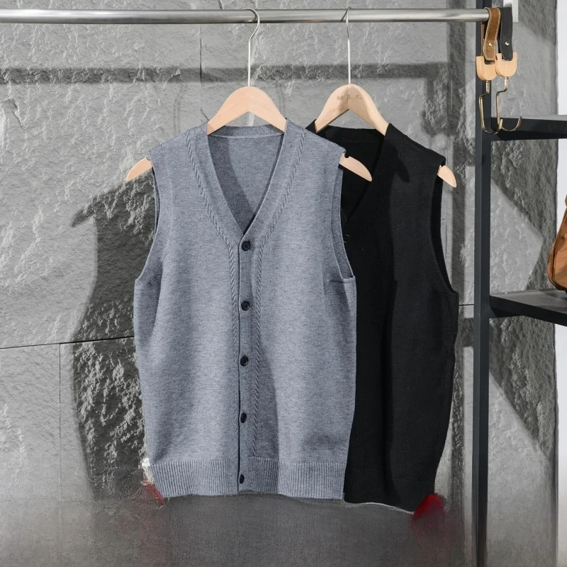 

Мужской вязаный кардиган Ele Warmth с V-образным вырезом, повседневный, деловой, из полиэстера, на все сезоны