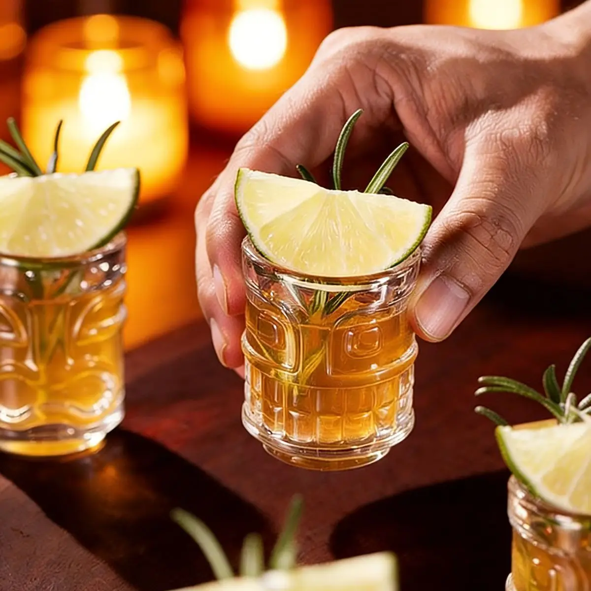 6 قطعة نظارات لقطة مع ثلاثة أكواب مختلفة قناع الطوطم تيكي للمشروب البارد إسبرسو الخمور كوكتيل بار الملحقات