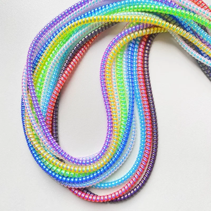 1.4M Colorful Spiral Charger Cable Cord Protector Universal Wrap Data Line Decoration Winder For iPhone Samsung Huawei Xiaomi - Detail 1