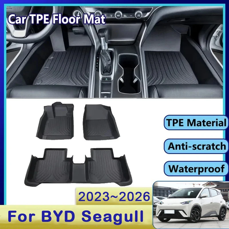 

Car Floor Mats For BYD Seagull Dolphin Mini 2023 2024 2025 2026 TPE Waterproof Mud Carpet Foot Pad Full Tappeto Auto Accessories