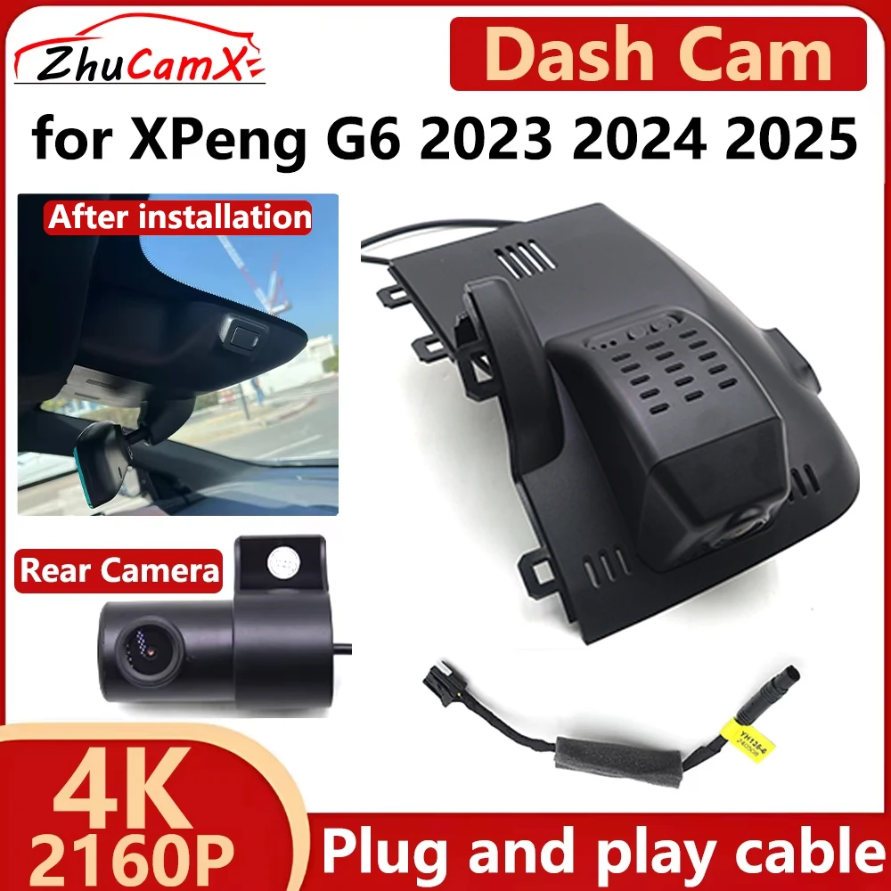 

ZhuCamX для XPeng G6 2023 2024 2025 4K UHD 2160P Автомобильный видеорегистратор Видеорегистратор Камера ночного видения Регистратор Plug and play