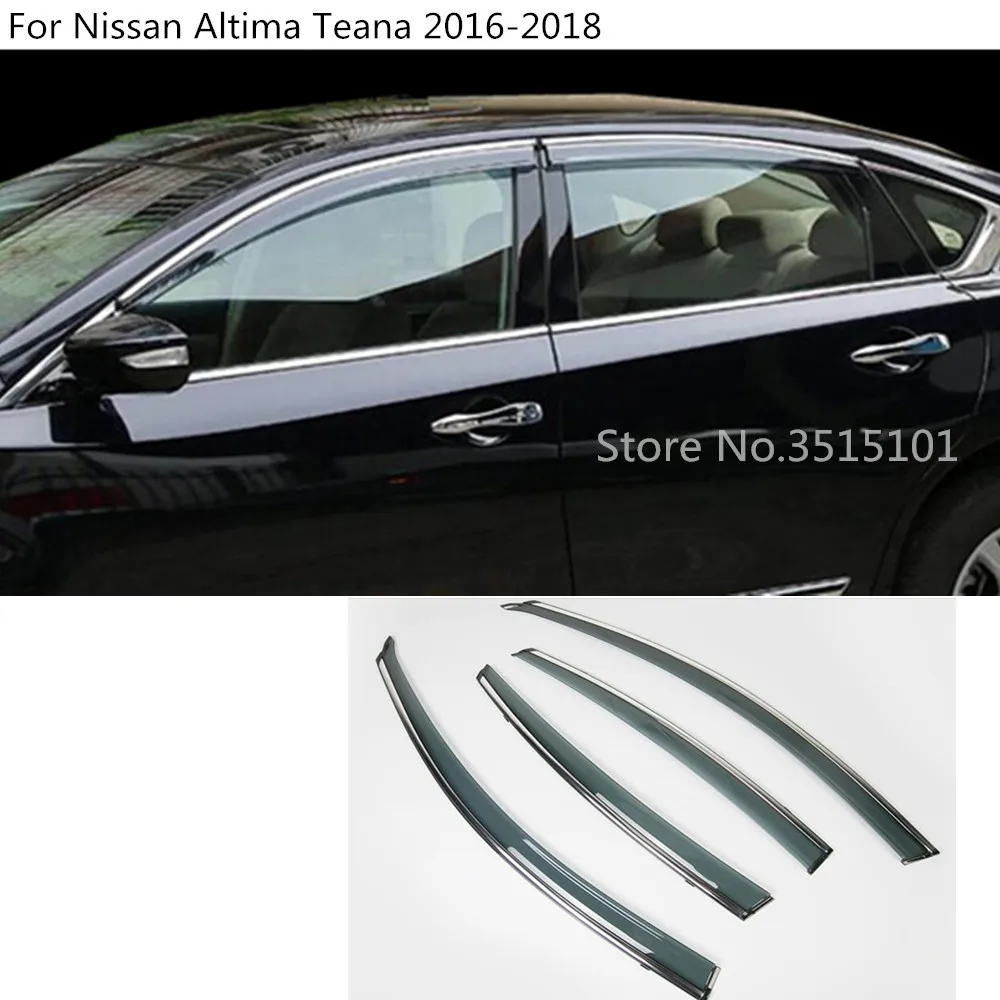 Car Styling Cover Plastic Window Glass Wind Visor Rain/Sun Guard Vent Part For Nissan Altima Teana 2013 2014 2015 2016 2017 2018
