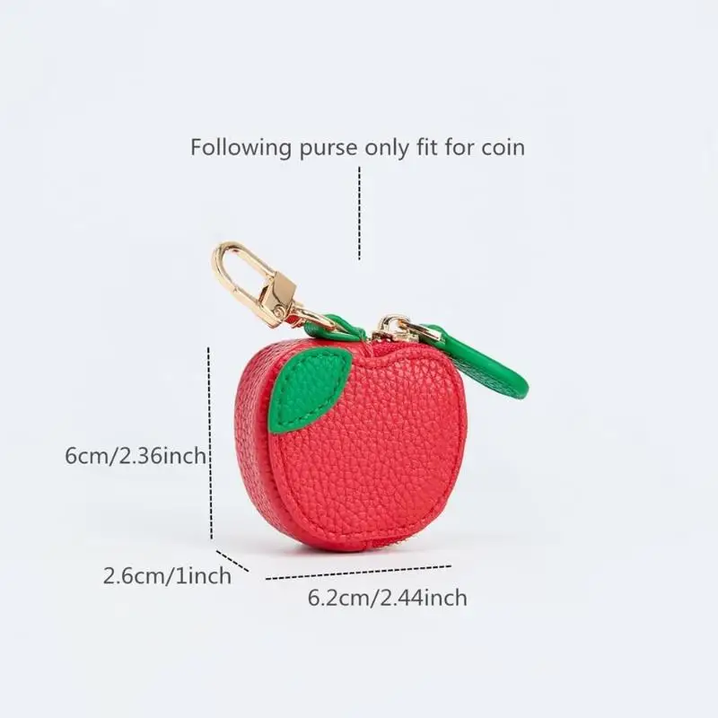 فاكهة الكرز الصغيرة شكل محفظة نسائية للعملات المعدنية الفراولة لطيف بولي Leather قلادة جلدية الكورية نمط المفاتيح سماعة حقيبة حقيبة تخزين صغيرة