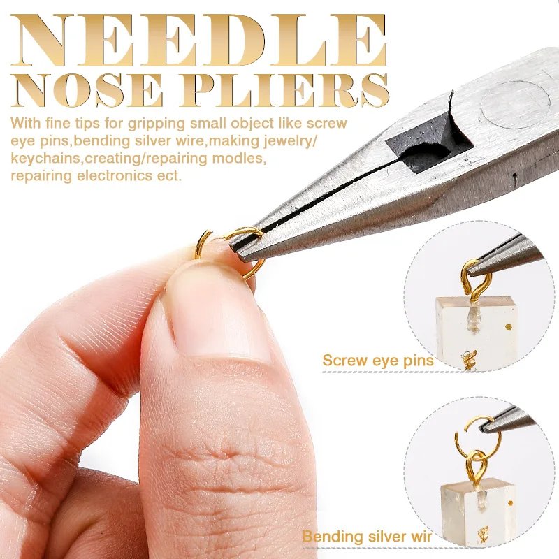 Jewelry Making Supplies Kit with Keychain Kit,Jewelry Pliers,Mini Hand Resin Drill Pin and Jewelry Findings for Jewelry Repair