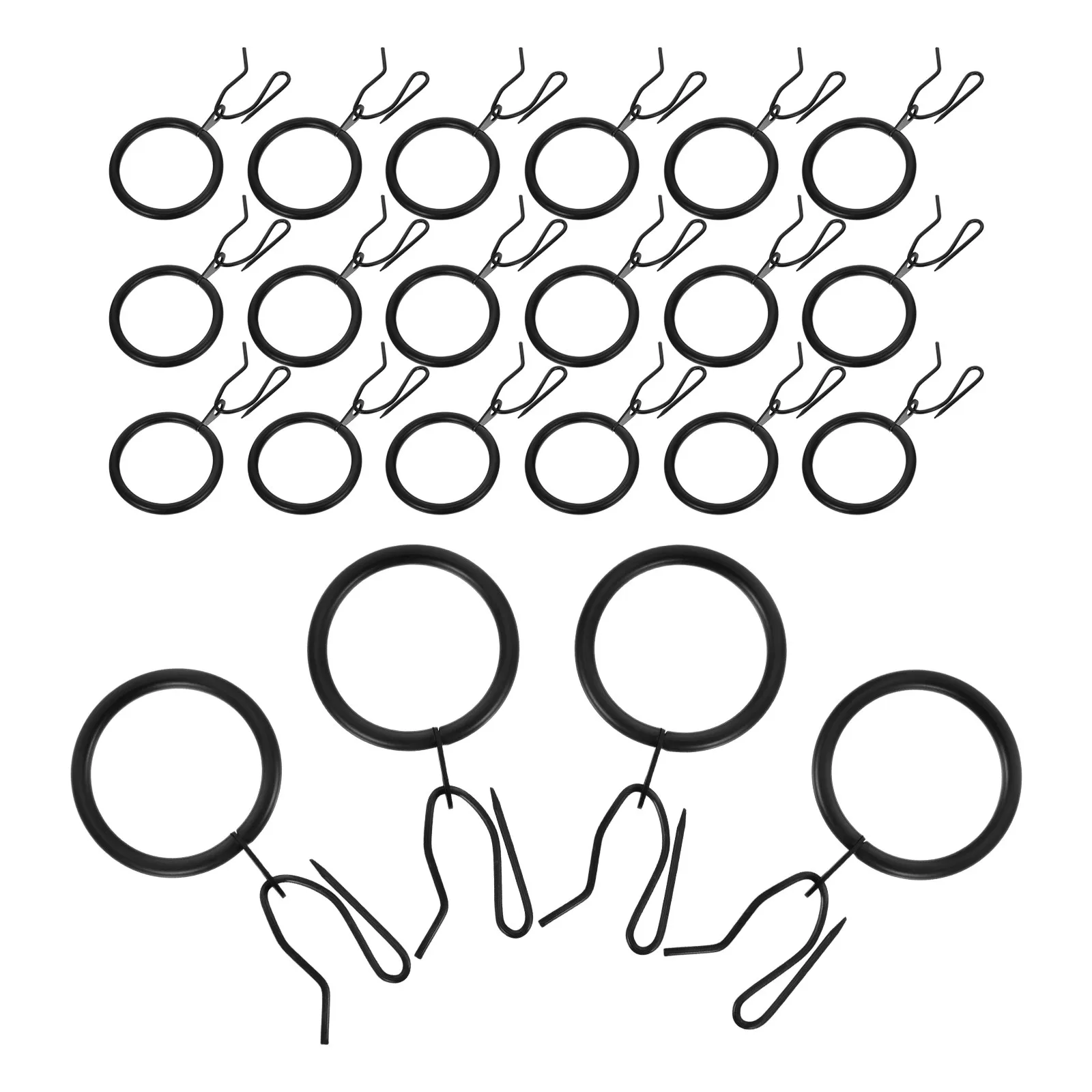 24Sets Curtain Hanging Rings Metal Eyelet Heavy Duty Drapery Pin Hooks 32Mm Internal Diameter Bathroom Window Shower Curtain view 4