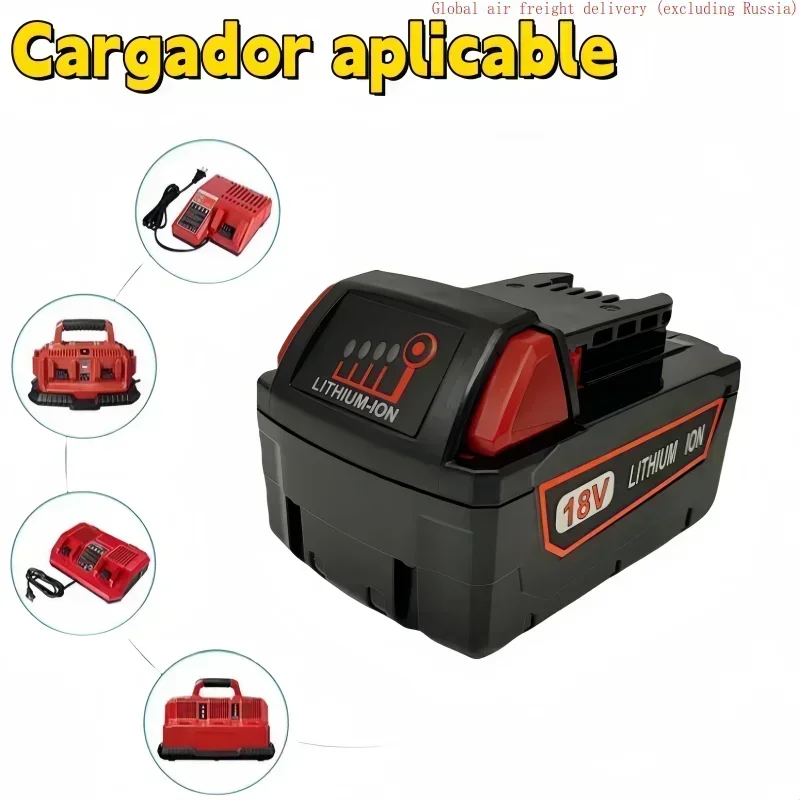 Newly upgraded 18V 12000mAh, replacing Milwaukee M18 N18 power tool batteries 48-11-1815, 48-11-1850, 2604-22 including charger