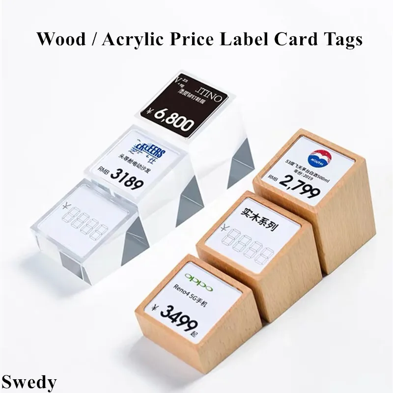 10 Pieces Small Price Label Holder Card Sign Ticket Holder Tags Product Name Price Paper Holder Display Stand