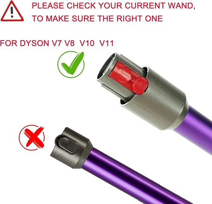 متوافق مع عصا دايسون، عصا التحرير السريع، لمكنسة الكهربائية اللاسلكية V7، V8، V10، V11 V15، استبدال أنبوب الفراغ (أرجواني)