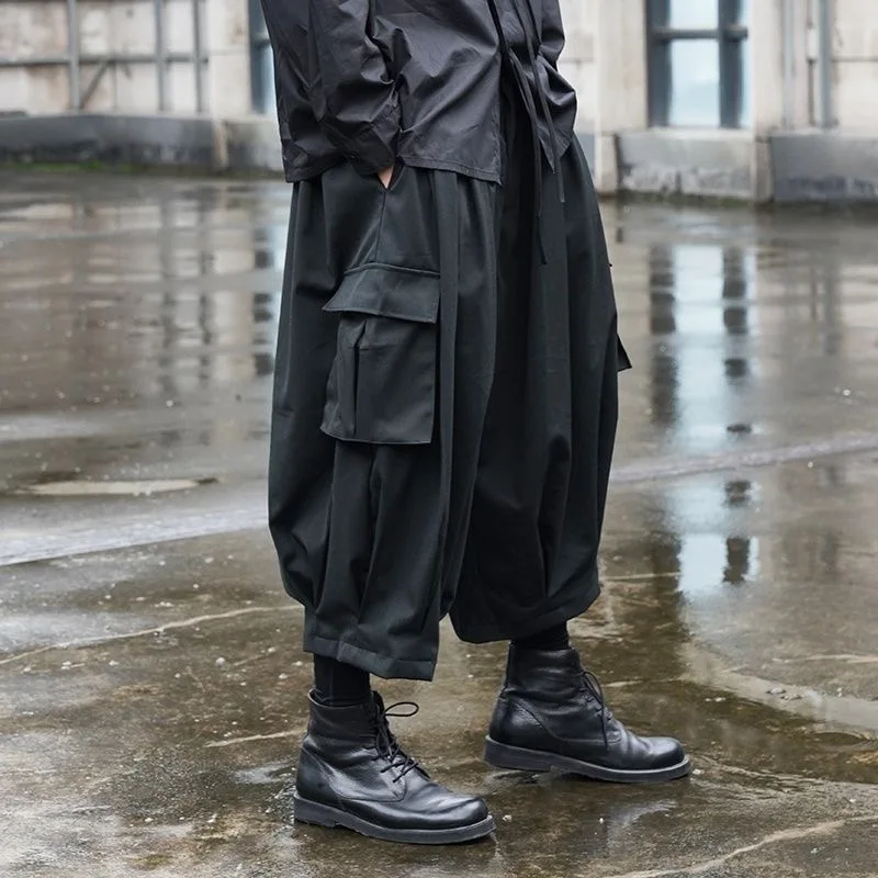 2025 Streetwear Men Harem Pants Men High Street Black Wide-Leg Trousers Hip Hop Jogging Pants Male Cargo Pants Oversized 5Xl 6Xl