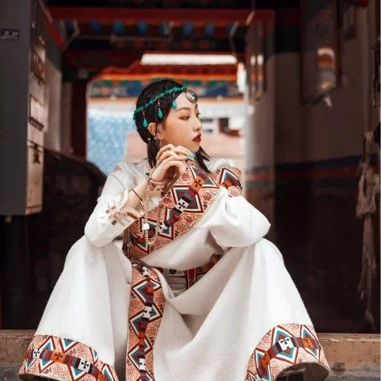 

Tibetan Robe Female Summer Spring and Autumn Suit Dress Coat Tibetan Life Dress