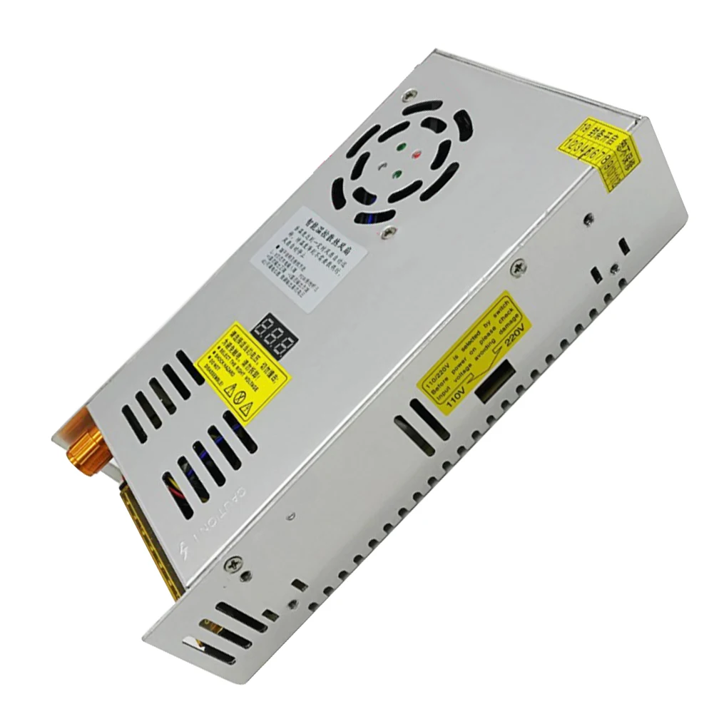 

Switching Power Supply 215*115*50mm Adjustable Regulated DC Switching Silver DC 0-24V Digital Display HJS-480-0-24
