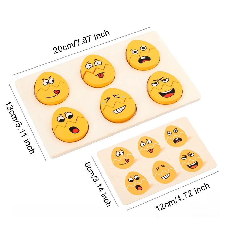 Face Expression Change Egg Shape Matching Game Wooden Montessori Toy Children Early Educational Montessori Sensory Baby Toys