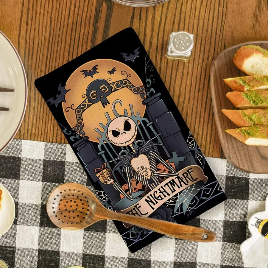 مناشف المطبخ للهالوين، مناشف الأطباق، ديكور قوطي، يوم الموتى، زينة الهالوين للحفلات المنزلية