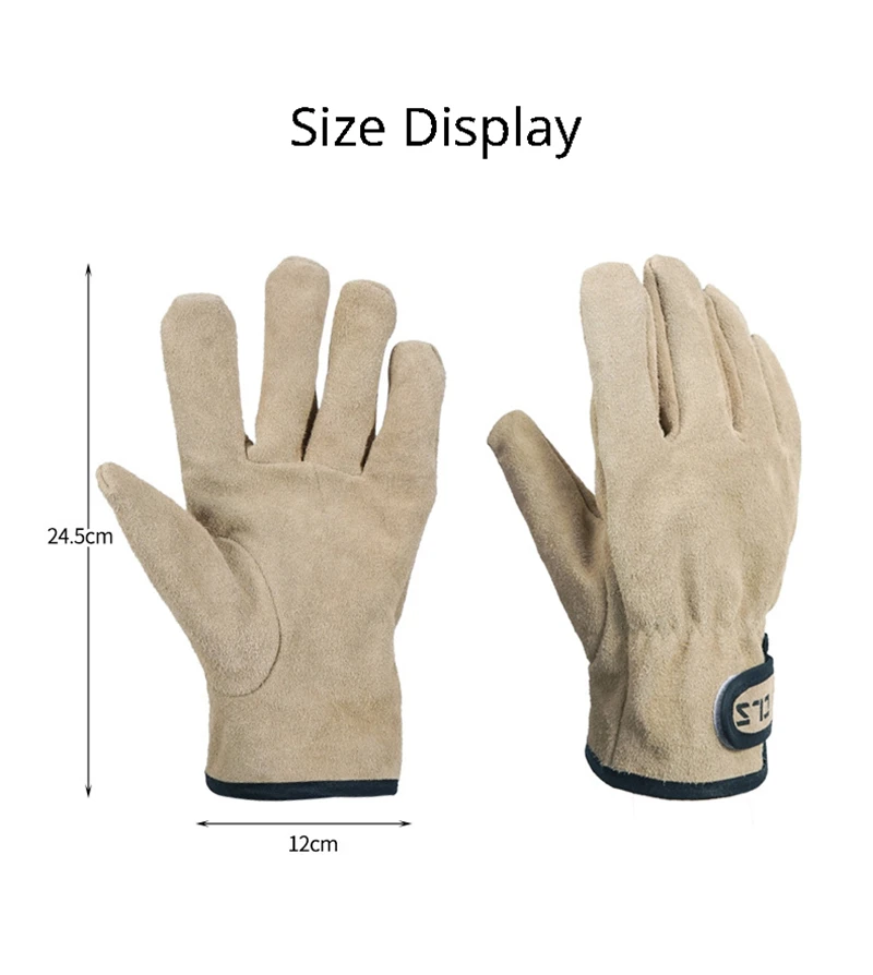 Outdoor BBQ Gloves Two Layers Leather Fire Heat Resistant Kitchen Cooking Oven Mitts Anti Slip Hard Wearing Clamping Glove Stove