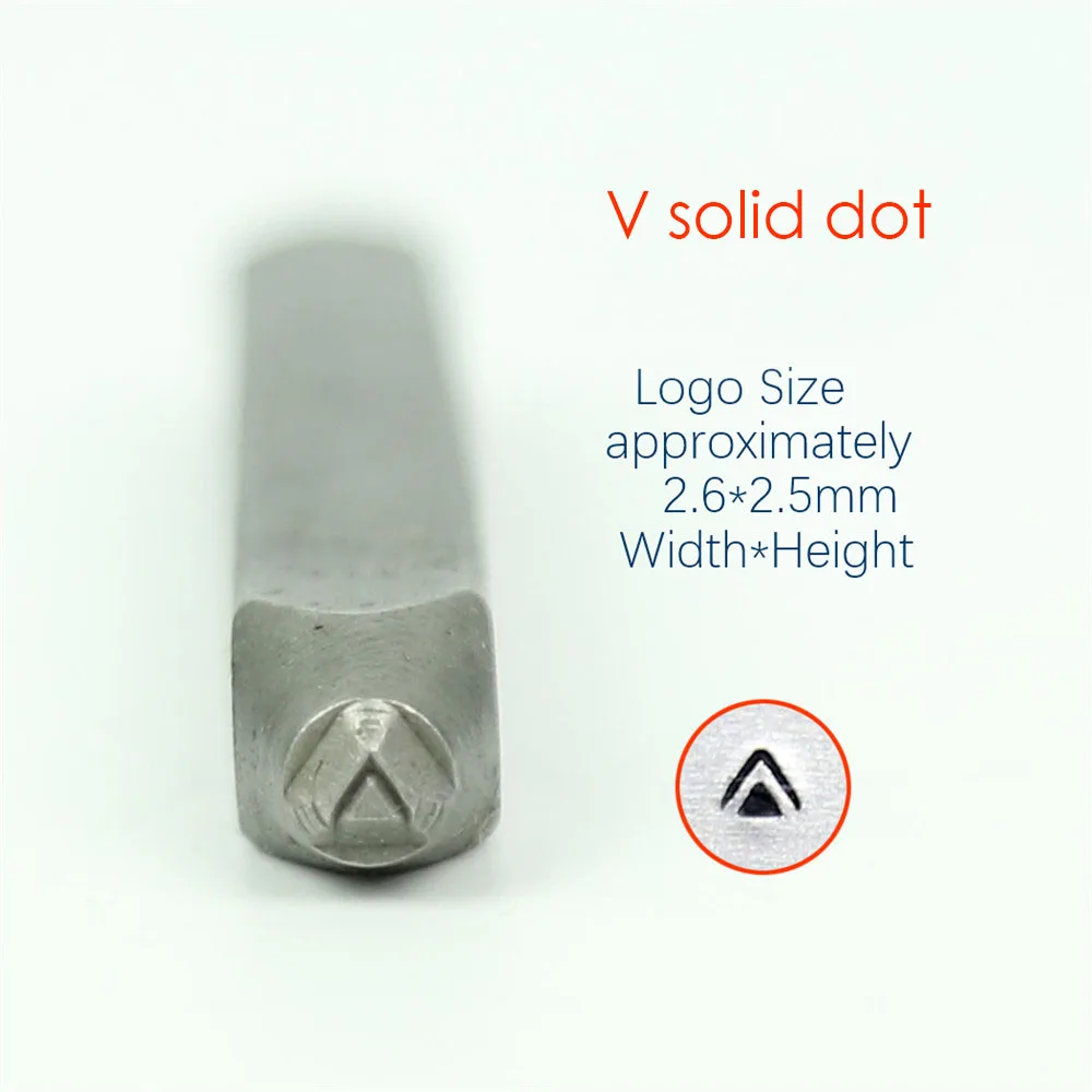 BateRpak Dot V Design Steel Punch Stamp,Metal Jewelry Design Stamps 3mm