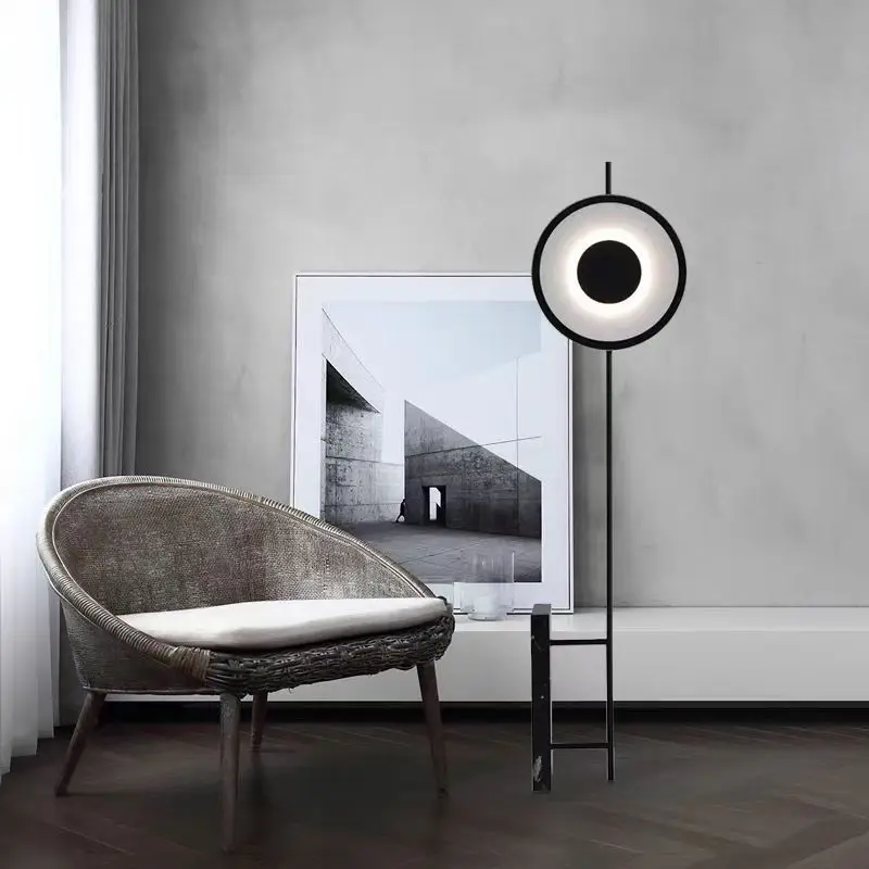Marble Vertical Floor Lamp Modern Minimalist Floor Lamps Exhibition Hall Corridor Restaurant Lighting Light Baking Paint Lights