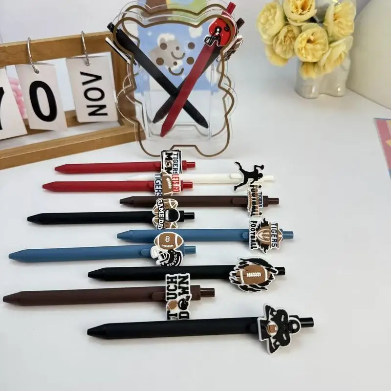 20/30pcs  Creative, simple, and cute retractable ballpoint pens with various rugby-themed designs Campus Design for Back-to-Scho