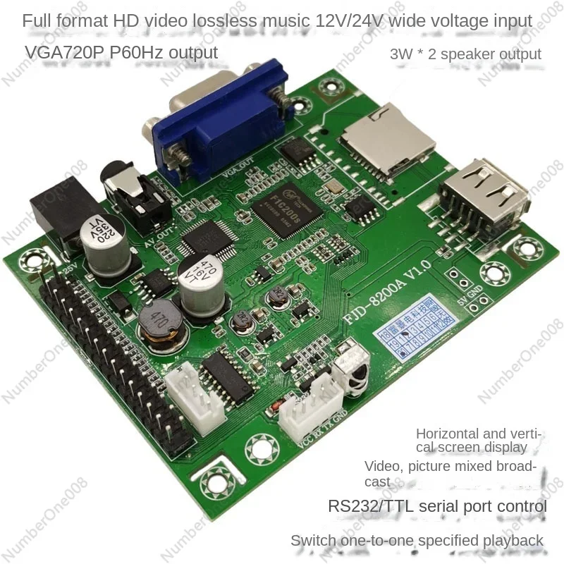 

Serial Port Control MP5 Playback Decoding Board Full HD Video Lossless Music Horizontal and Vertical Screen Secret Room