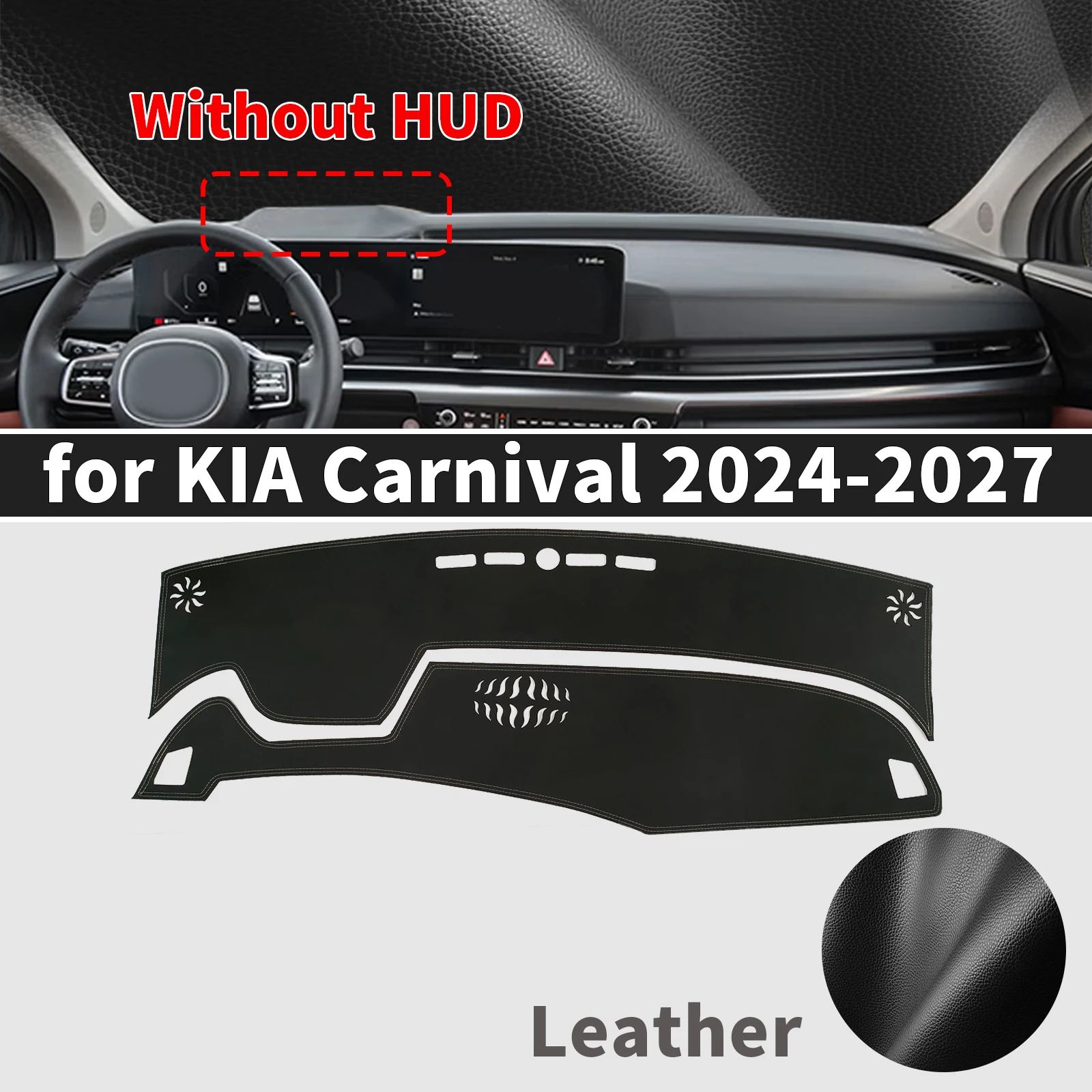 for KIA Carnival 2024 2025 2026 2027 NEW Dashboard Cover Mat Sunshade Anti‑Slip Dash Carpet Protector Interior Parts Accessories