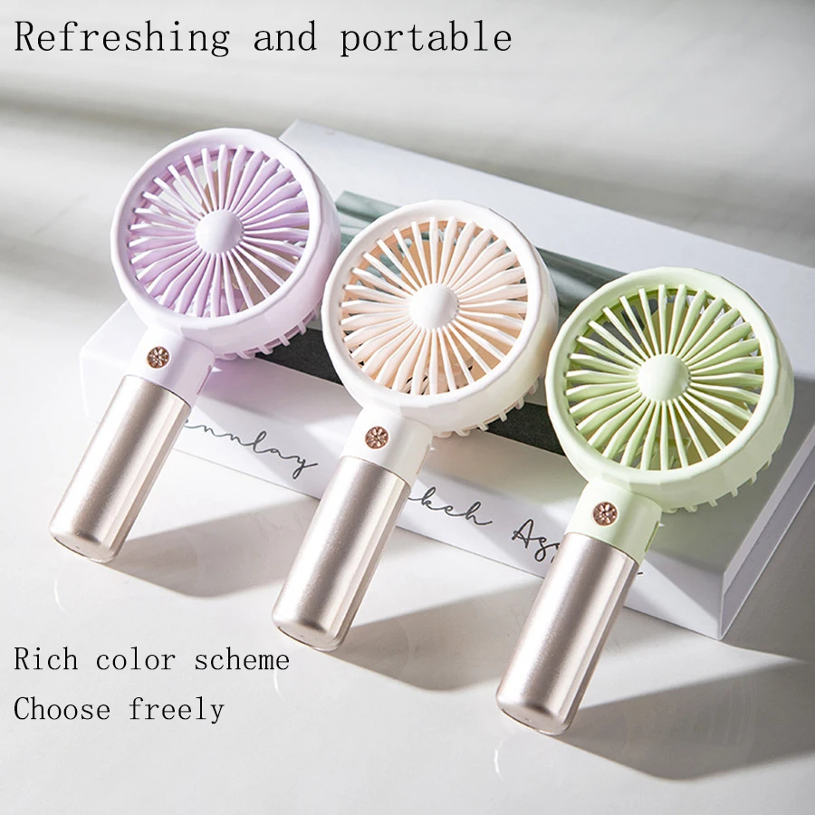 MEET SUN 3-speed silent small handheld portable electric fan desktop USB charging sports pocket mini fan