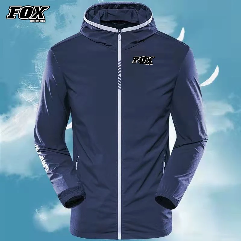 

Fox Cycling Team Men'S Riding Hoodies Jacket Waterproof Cortavientos Ciclismo Hombre MTB Hooded Jackets Bicycle Windbreaker 4XL