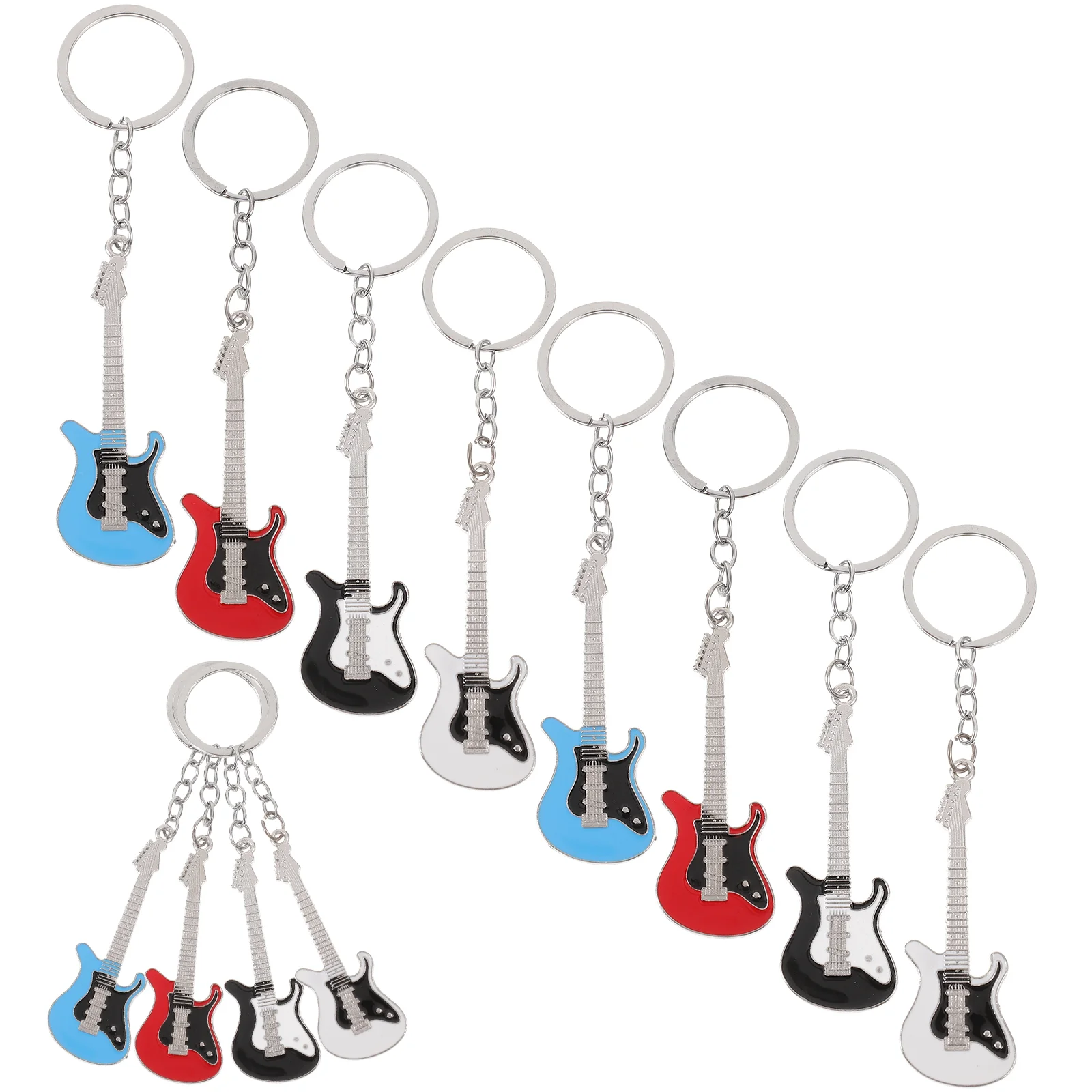 12 Pcs Key Ring Clip Instruments Guitar Hanging Keychain Gift Keyring Man Wallet