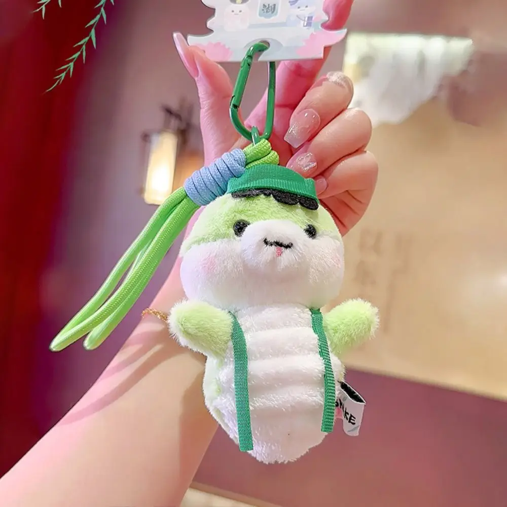 Fashion Cartoon Animal Snake Plush Keychain Furry Cute Plush Snake Pendant Funny Soft Snake Stuffed Dolls Pendant Girl