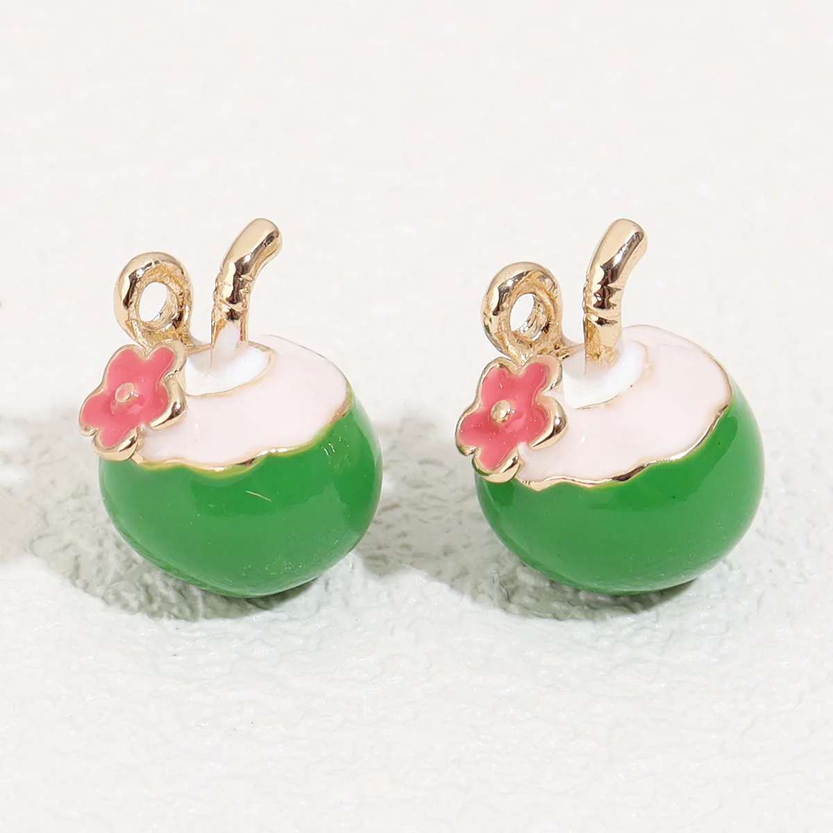 

14pcs Mix Color Alloy Oil-drop Coconut Coconut Cherry Shaped Pendant Charms For Jewelry Making DIY Necklace Bracelet Accessories