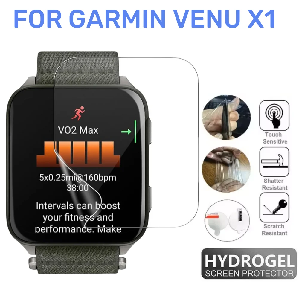 100 Buah Film Pelindung Hidrogel TPU Lembut untuk Jam Tangan Pintar Garmin Venu X1 Pelindung Layar Bening HD