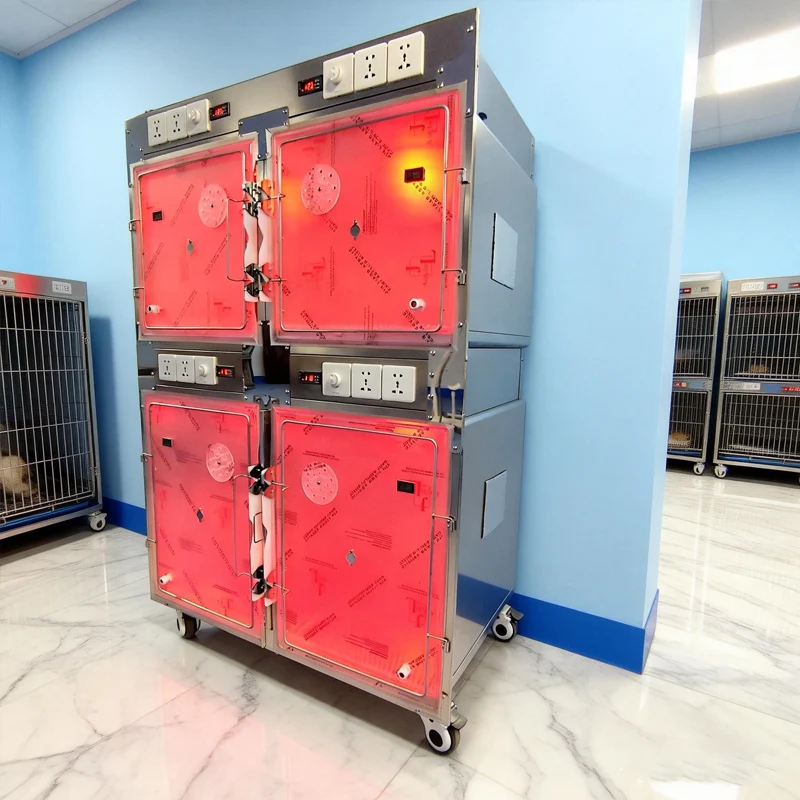 Stainless Steel Pet Oxygen Cage Simple Style ICU Cage for Dogs Veterinary Equipment Used in Animal Hospitals for Oxygen Therapy