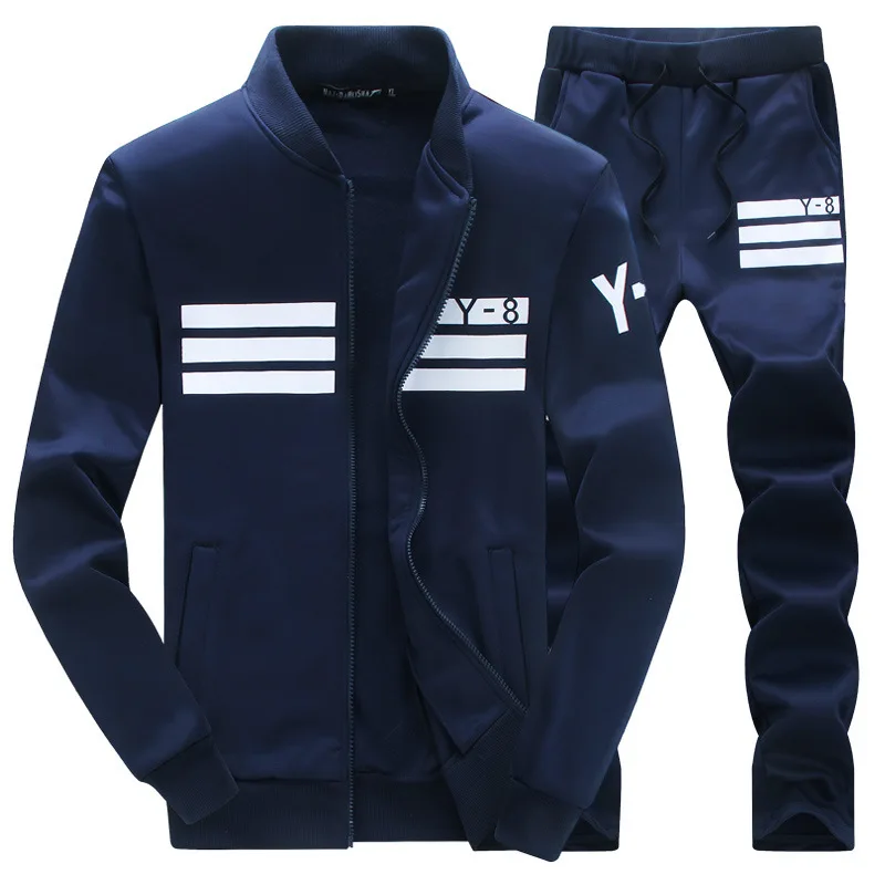 Autumn Brand Slim Tracksuit Men Two-piece Suit Sets Overalls Korean Leisure Suit Man Business Zipper Sweatshirt + Long Pants Set view 5