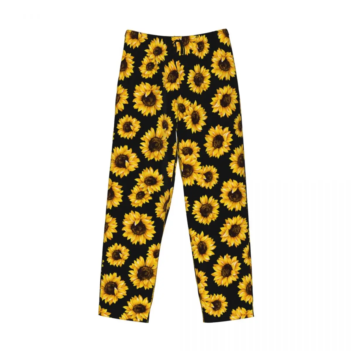 Custom Print Vrouwen Zonnebloem Art Pyjama Broek Nachtkleding Slaap Lounge Broek Met Zakken