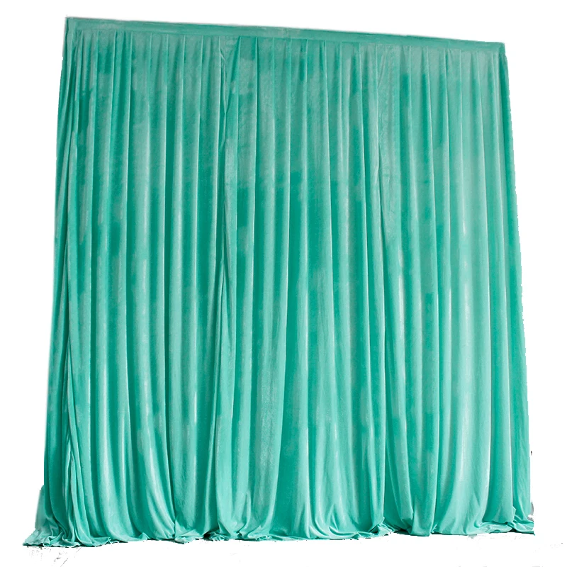 Green Wedding Party Velvet Valance Drape Panel Decoration Curtain Stage Background Drapery Table Skirt Thick Velvet Fabric