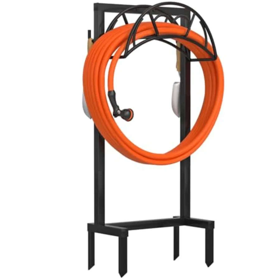 

Напольная подставка для садового шланга, усиленная, металлическая, с 4 шипами, съемная, для улицы
