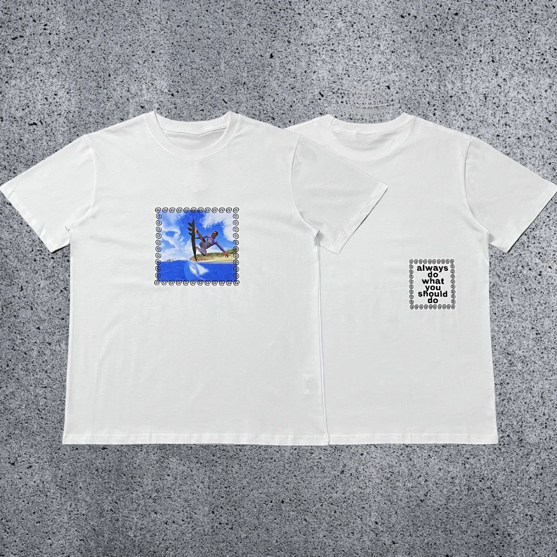 Rare Summer AD 2026 WYSD Short-sleeved Sun Roll Fun Printed American High Street Skateboard Cotton Round-neck T-shirt