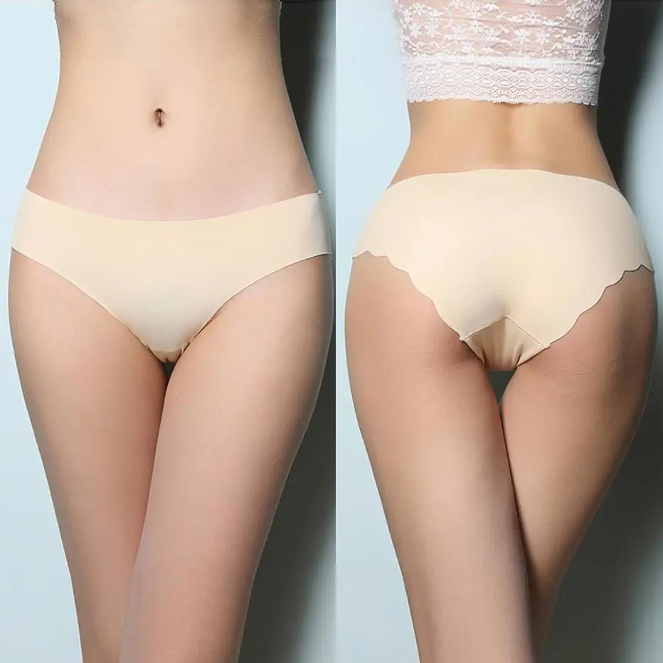 Briefs Seamless Panties Women Underwear Solid Color Ruffle Lingerie Female Low Waist Sexy Panty Ultra Thin S-XL Ladies Hot Sale