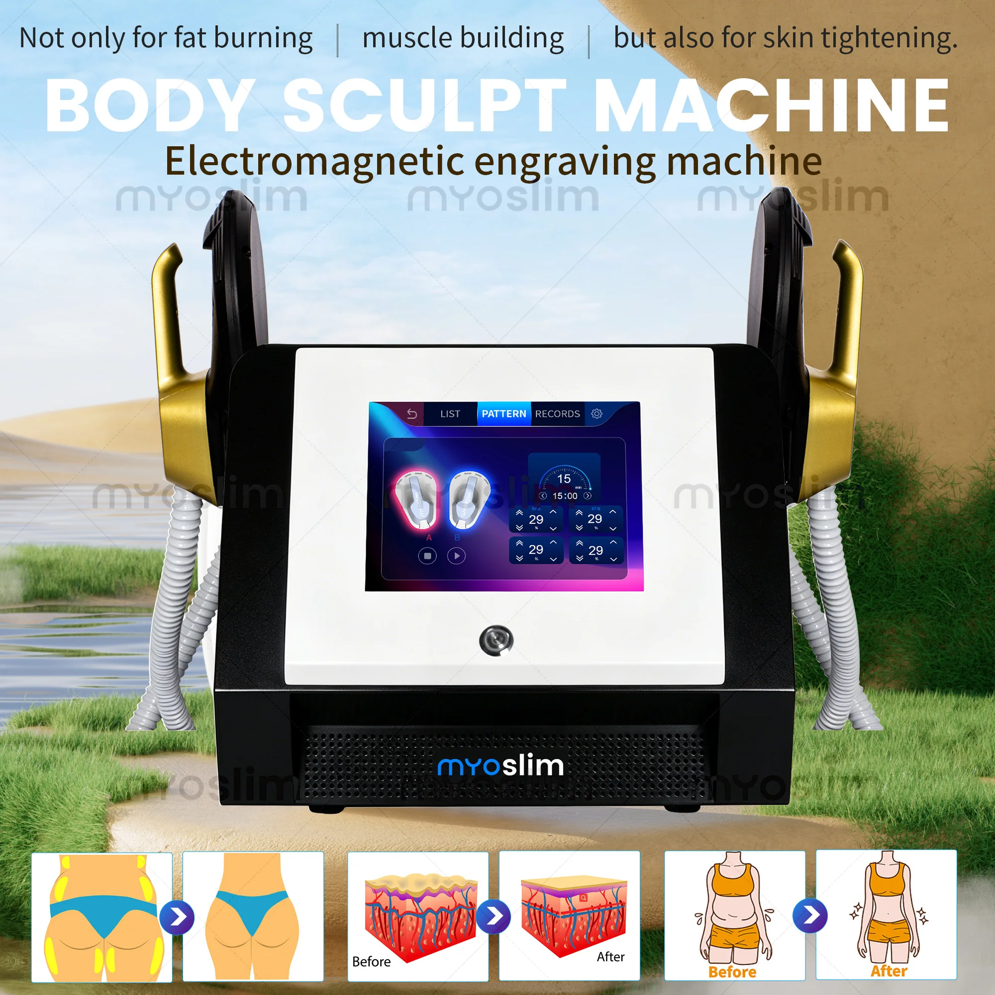

EMS Sculpt Machine 15Tesla 6500w EMS RF Fat Slimming Burning Muscle Stimulation Body Sculpting 15 Electromagnetic Therapy