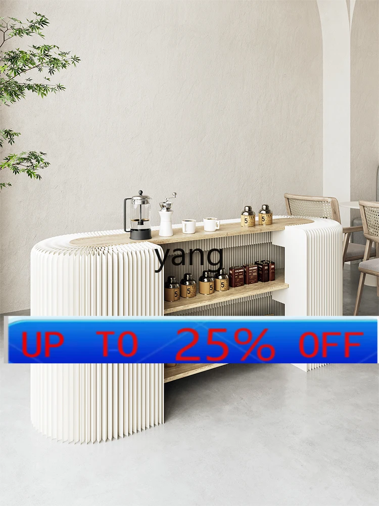 

LMM front desk reception desk commercial oval cashier bar counter beauty salon milk tea clothing store storage