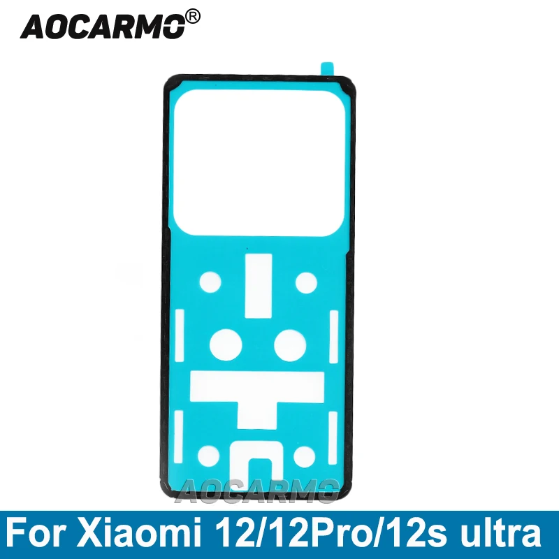 Aocarmo For Xiaomi 12 Pro Mi 12S Ultra Rear Sticker Back Cover Adhesive Back Housing Battery Cover Glue Tape Replacement