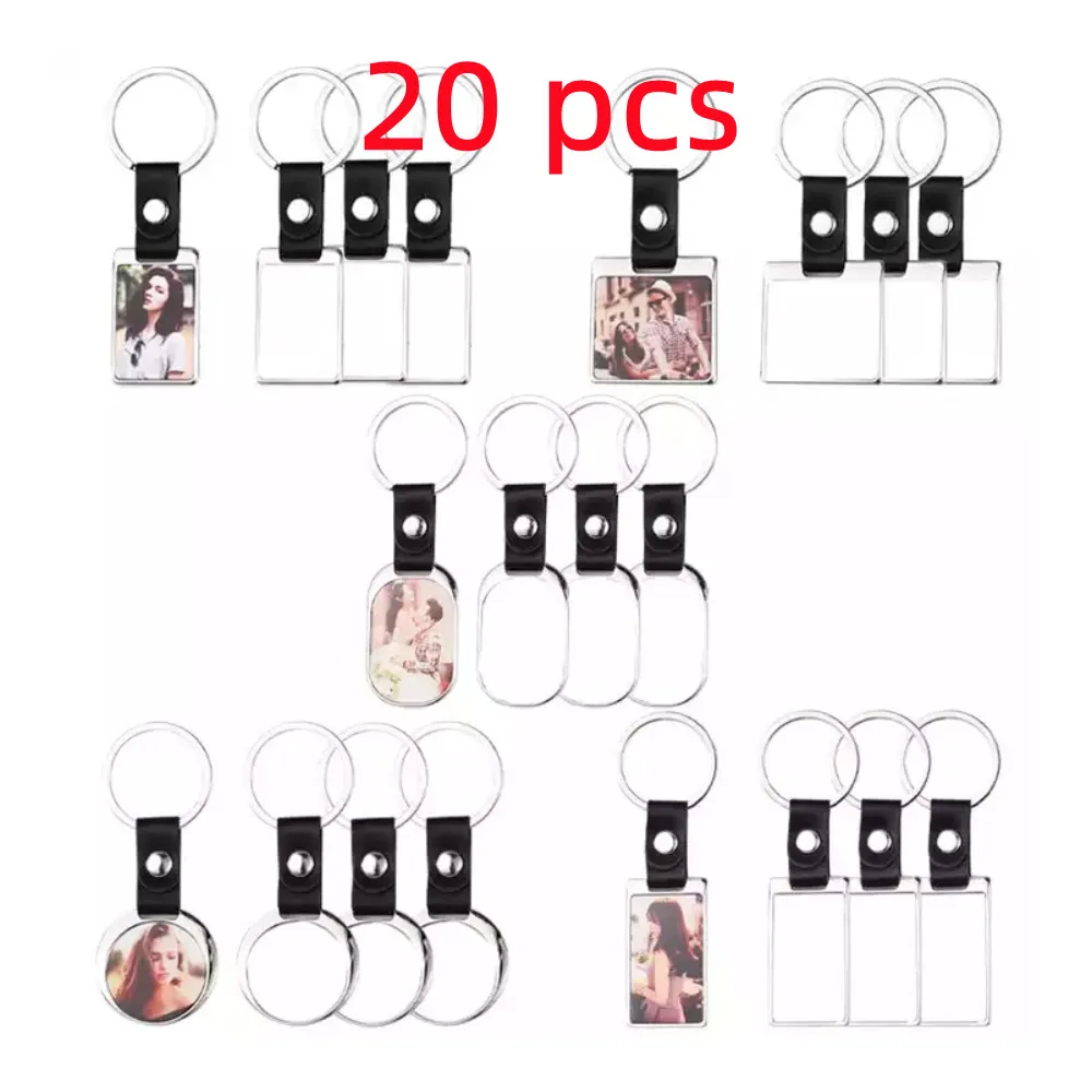 new-style-custom-designer-photo-sublimation-blank-souvenir-business-metal-pu-leather-keychain-bag-pendant-for-gift